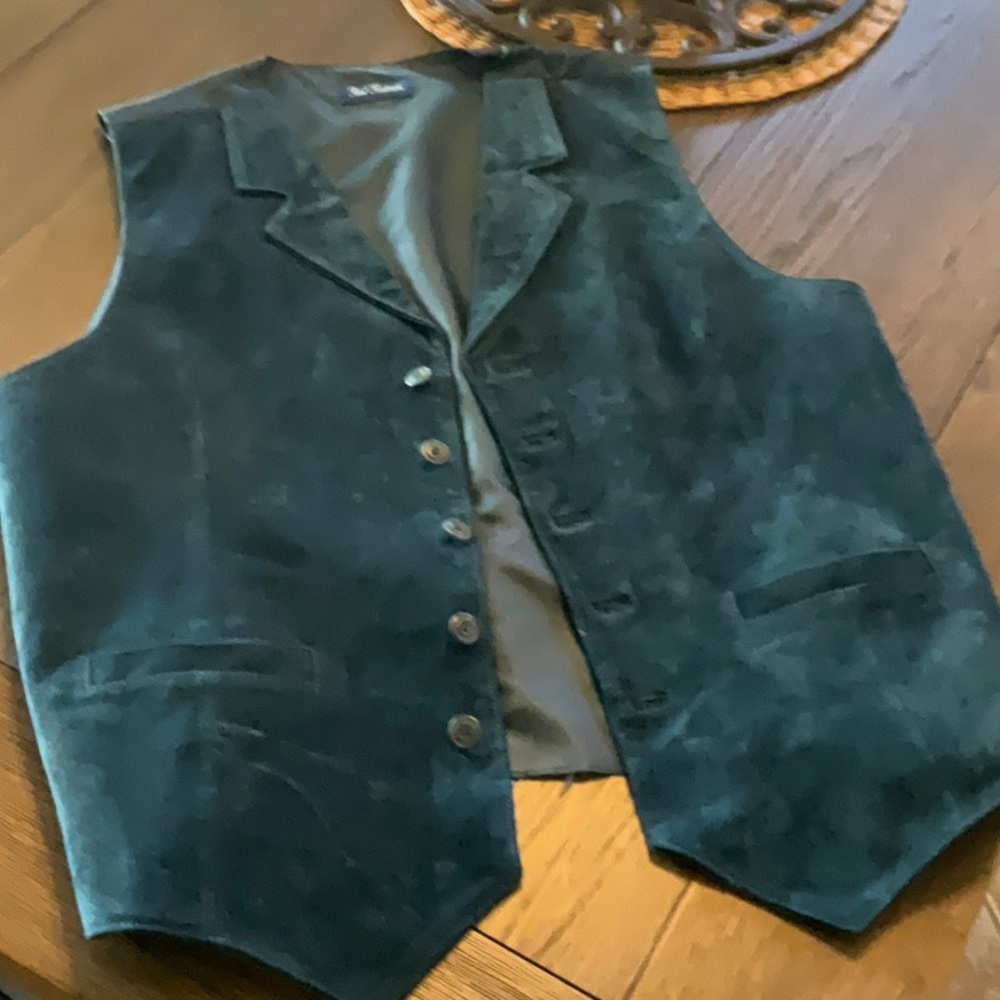 Paul Fredrick Blue Suede Leather Vest
